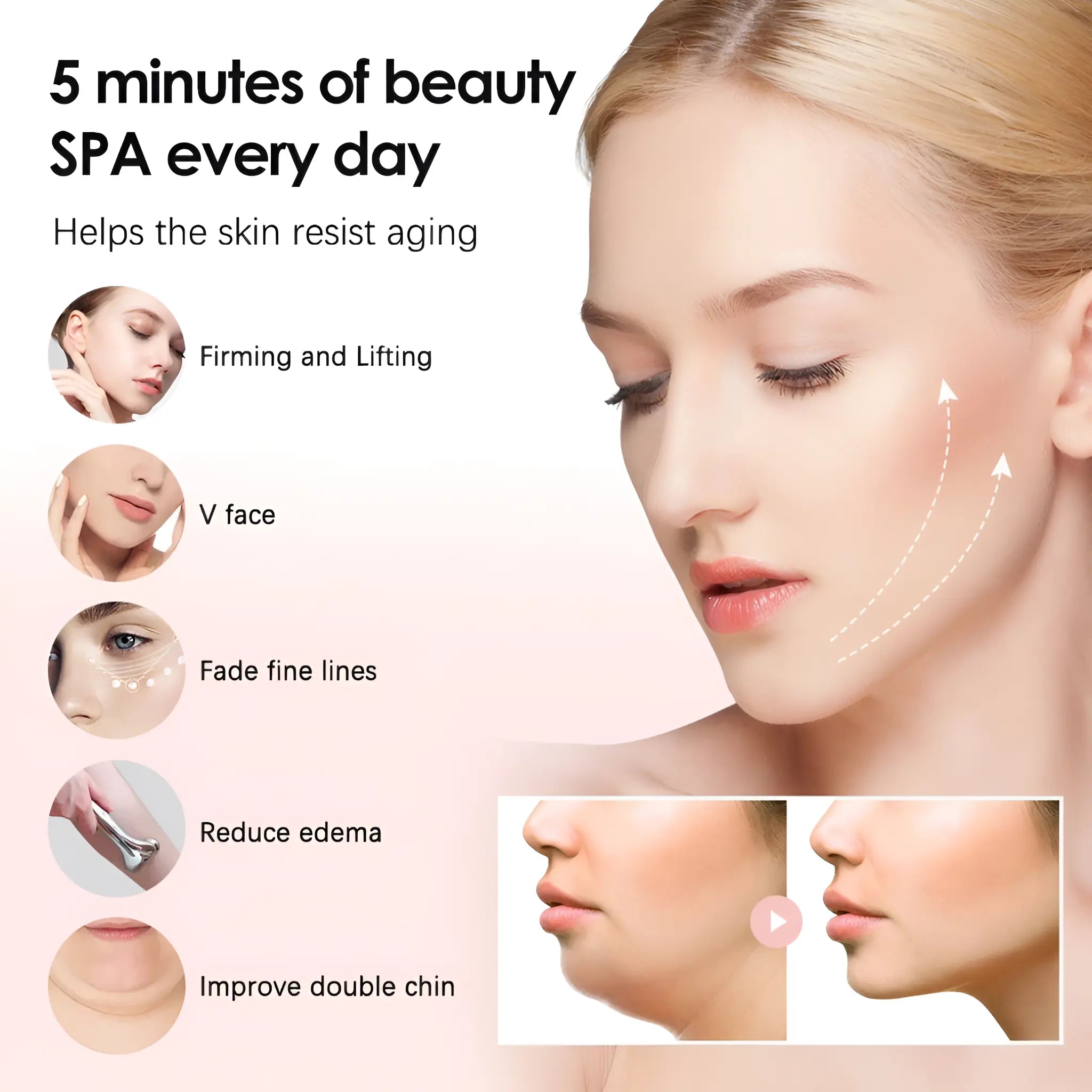 Microcurrent Facial Device Roller for Wrinkles