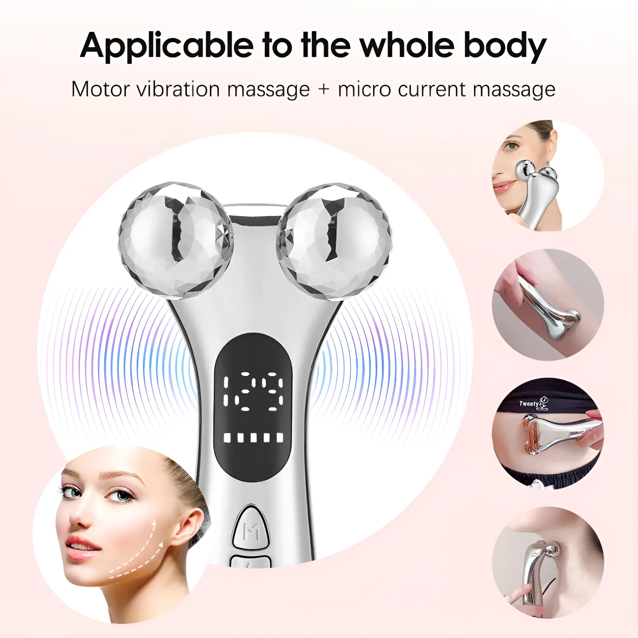 Microcurrent Facial Device Roller for Wrinkles