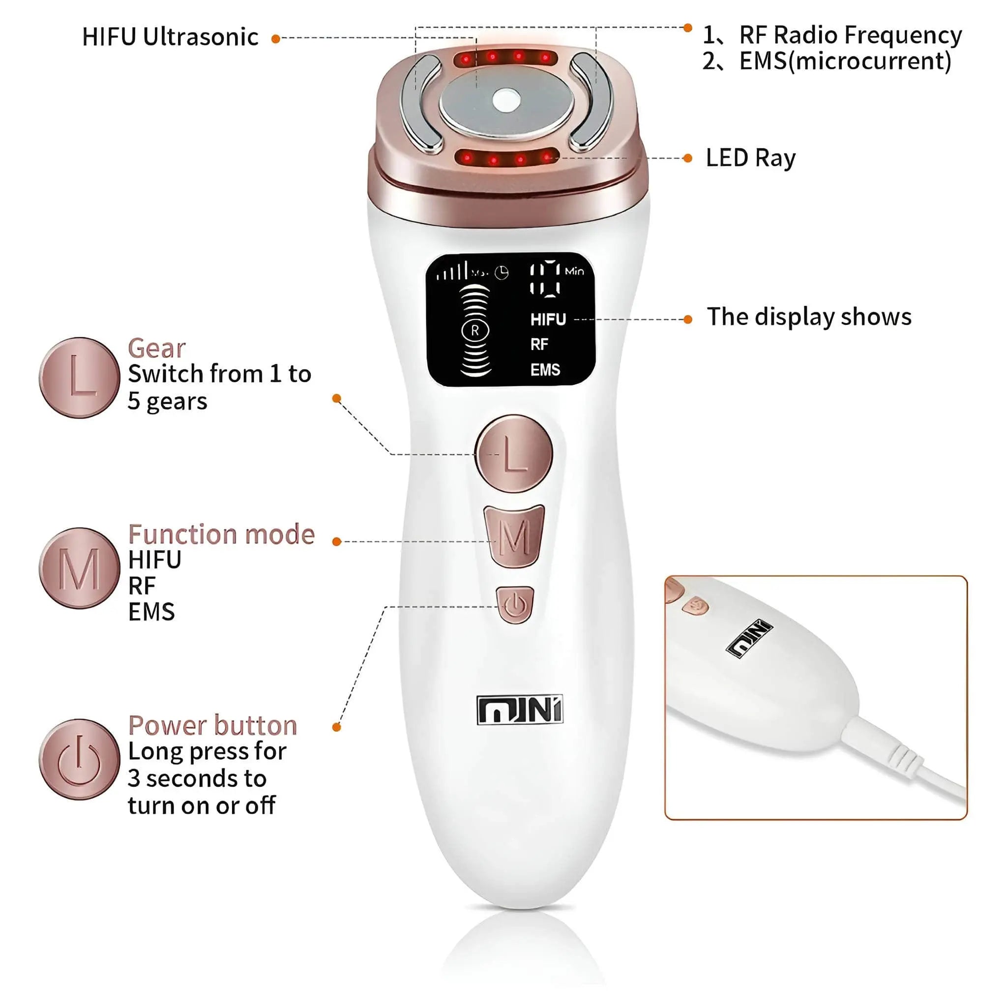 HiFU RF Ultrasonic Facial Machine For Skin Tightening