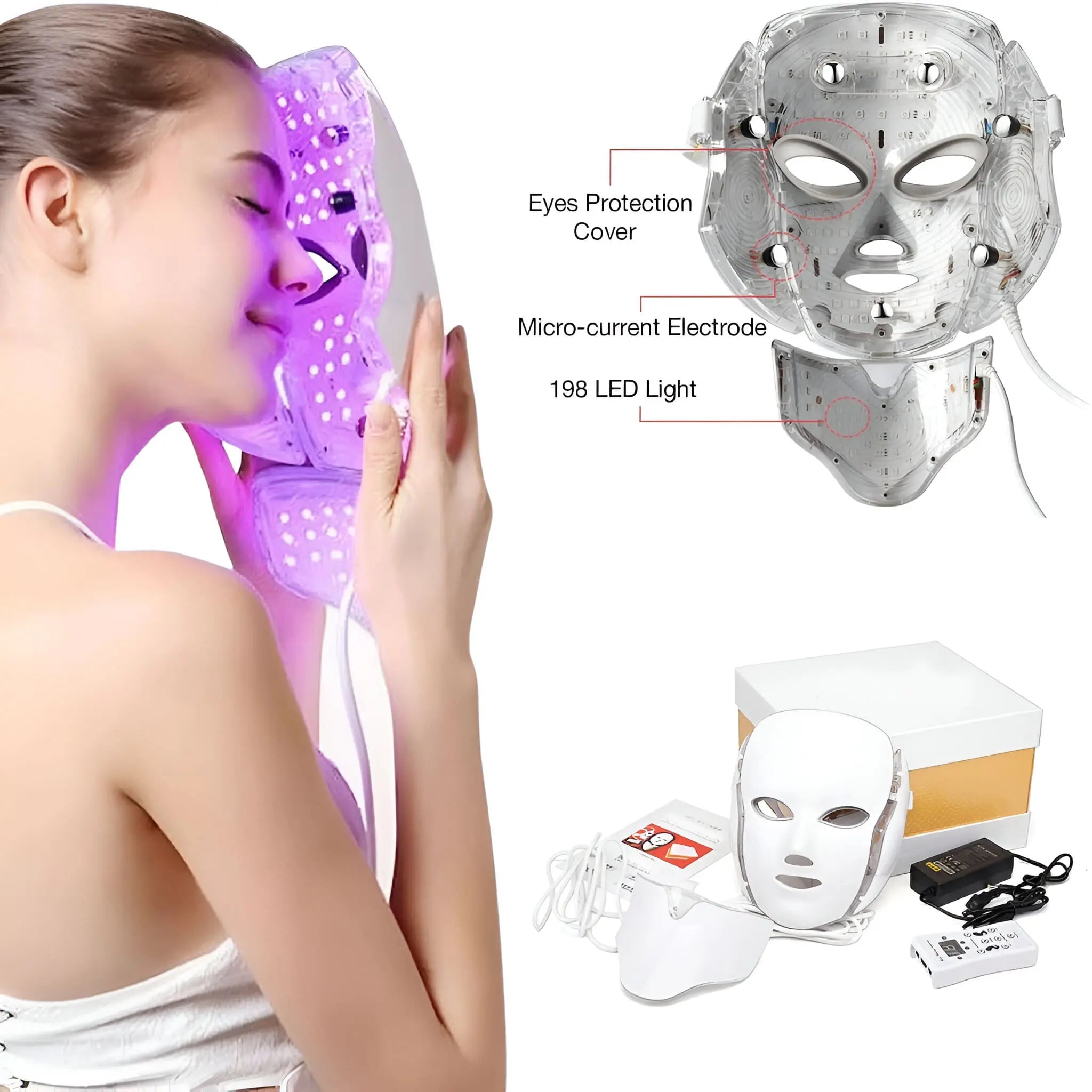 LED FACE MASK WITH RED LIGHT THERAPY FOR FACIAL TREATMENT