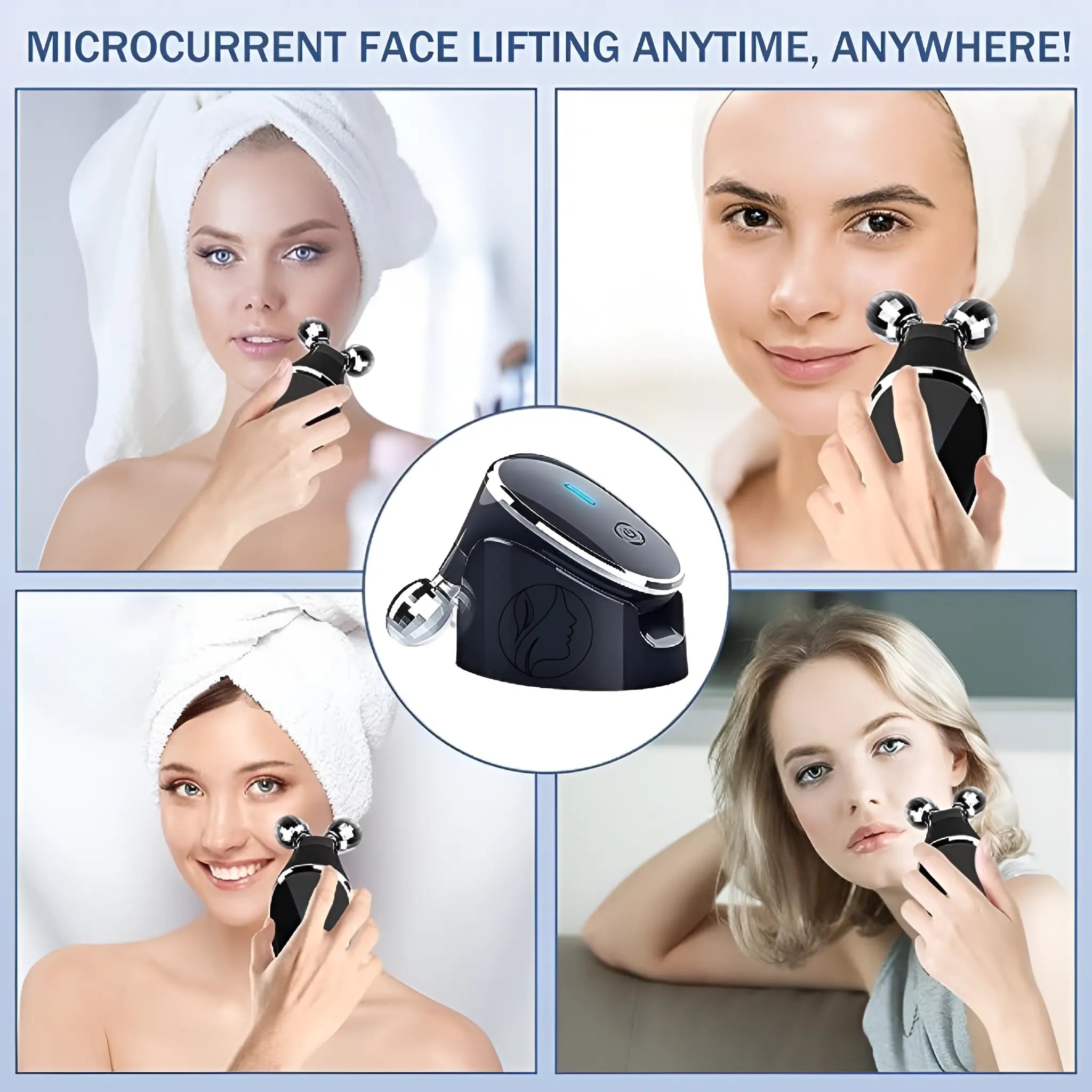 Microcurrent Face Massager Roller - Skin Tightening & Rejuvenation Tool