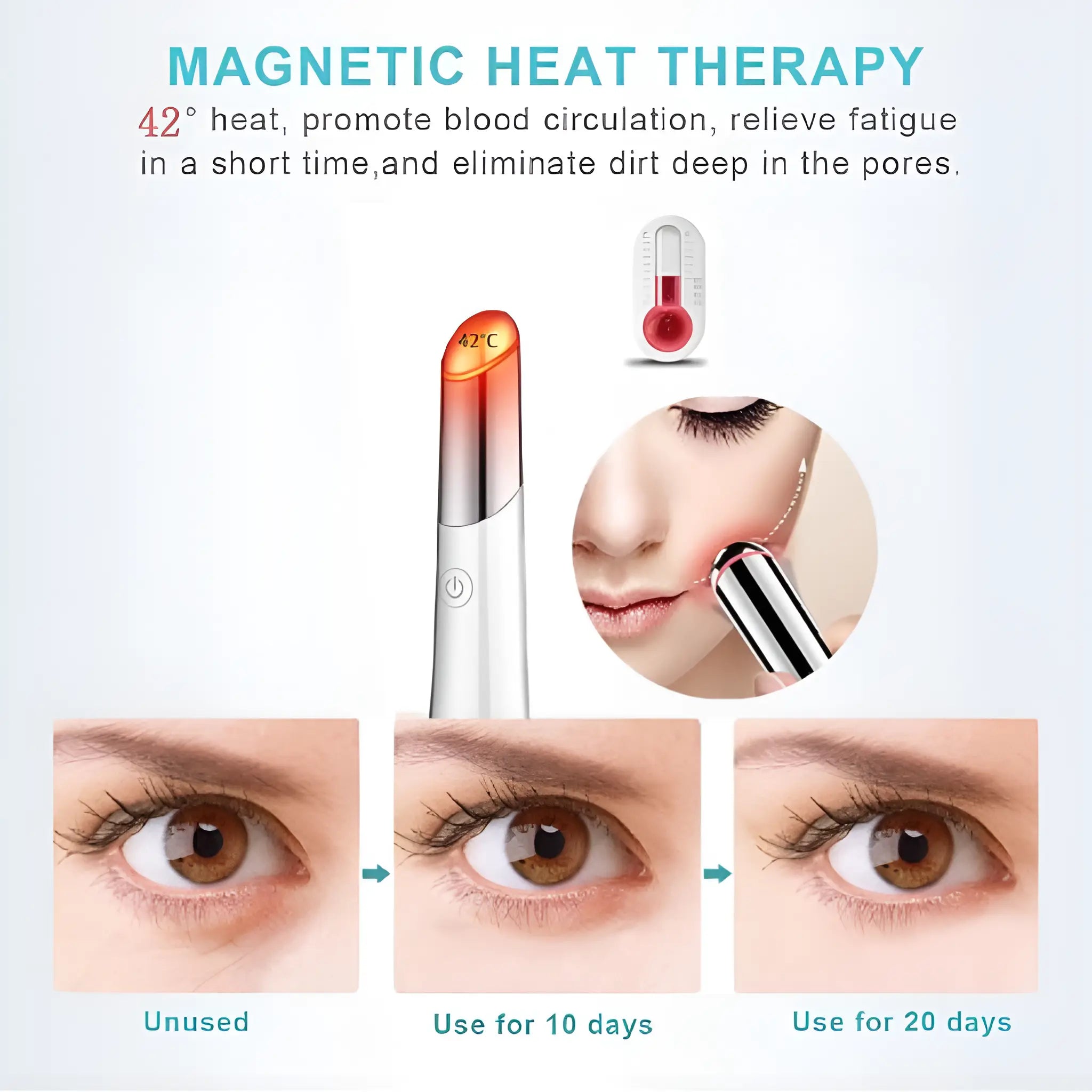 Eyelid Massager Pen with Sonic Vibration for Crows Feet and Eye Bags