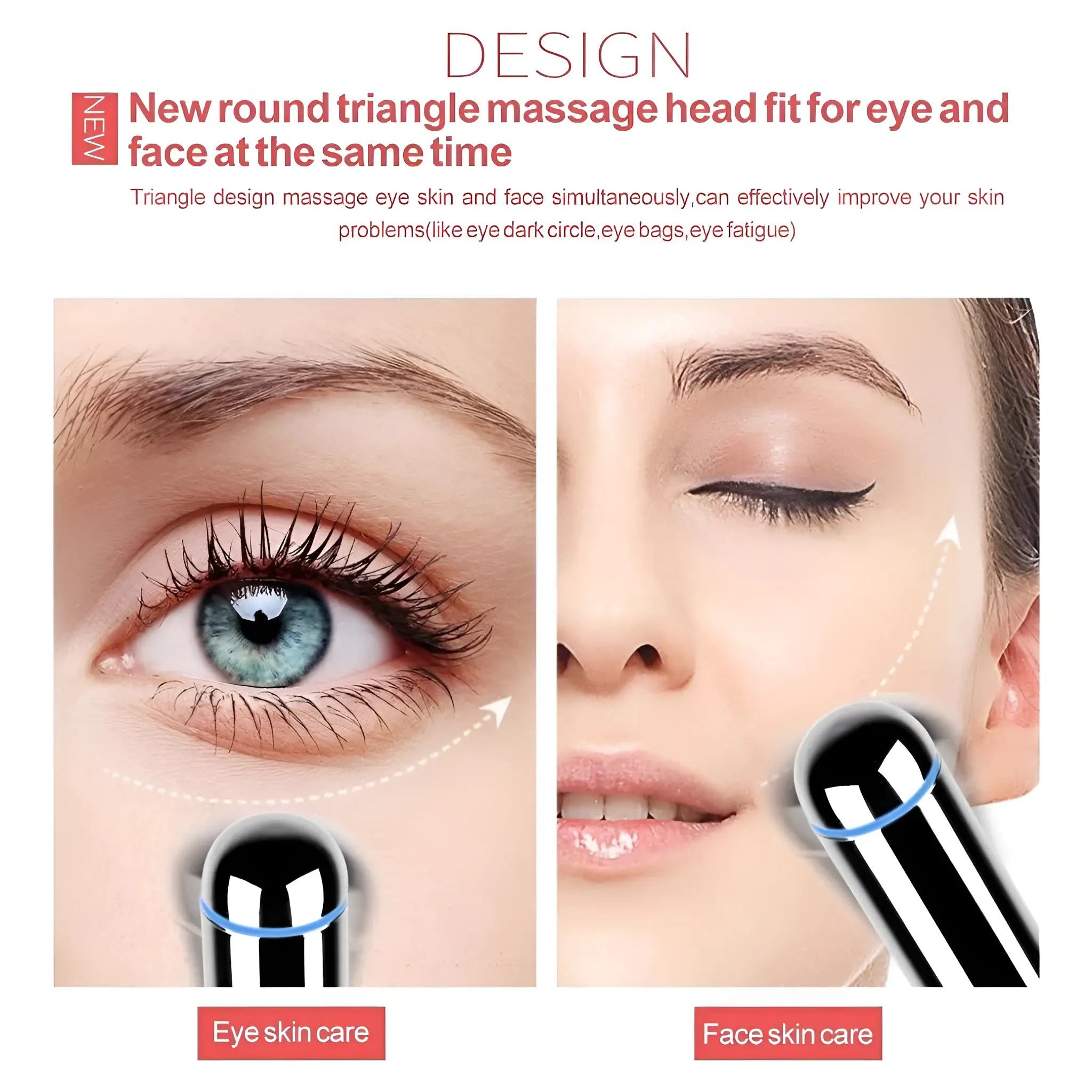 Eyelid Massager Pen with Sonic Vibration for Crows Feet and Eye Bags