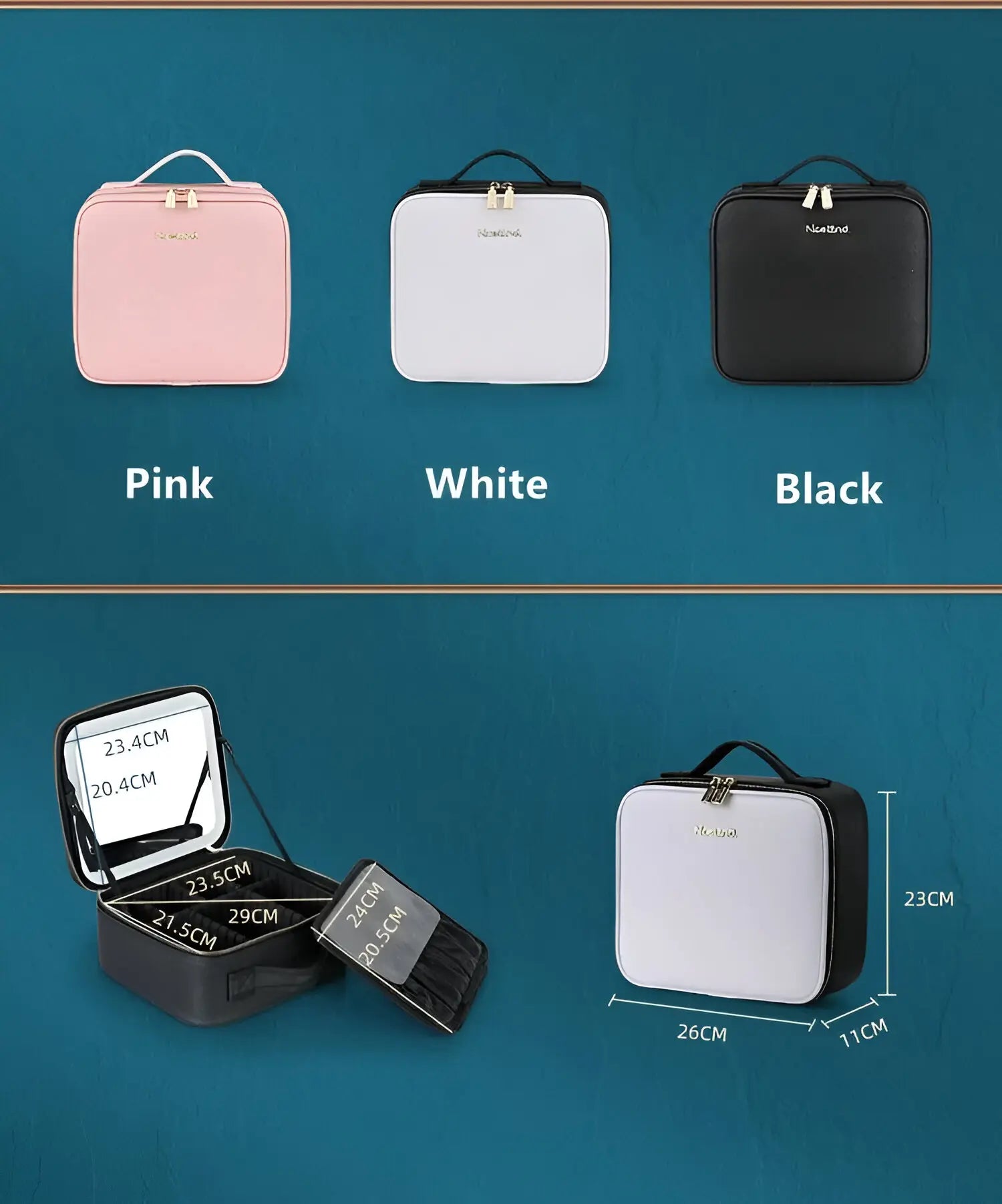 Makeup Travel Bag with Lighted Mirror
