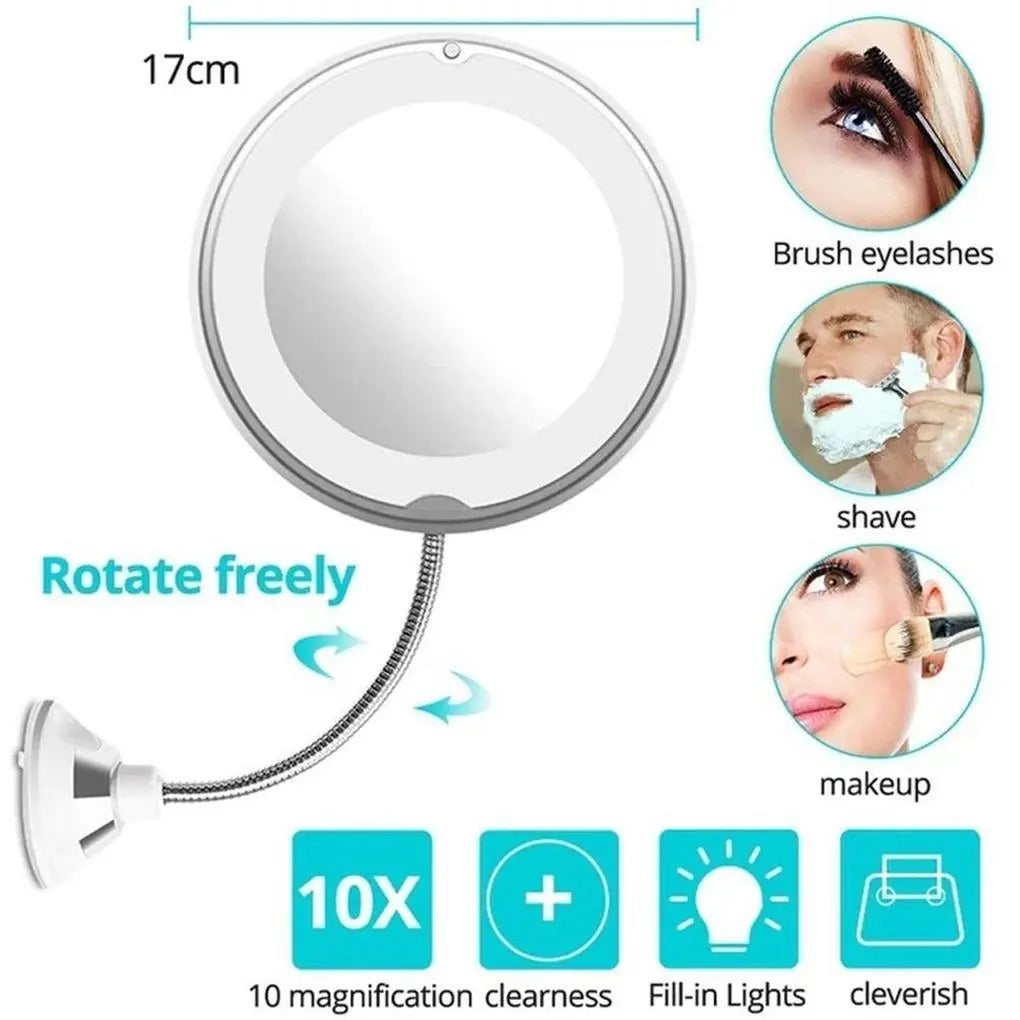 Flexible Gooseneck 10X Magnifying Mirror