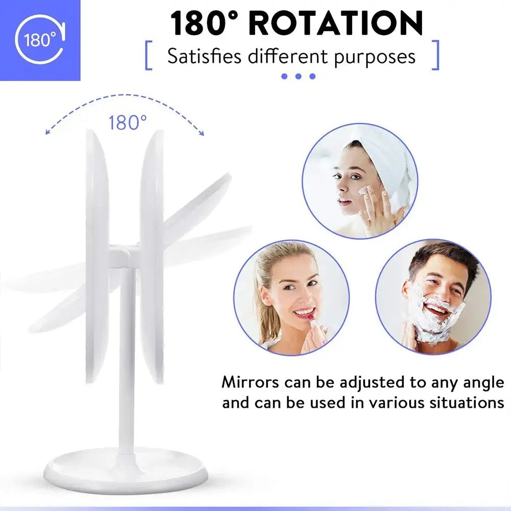 Magnifying Makeup Mirror USB Rechargeable 180-Degree Rotation