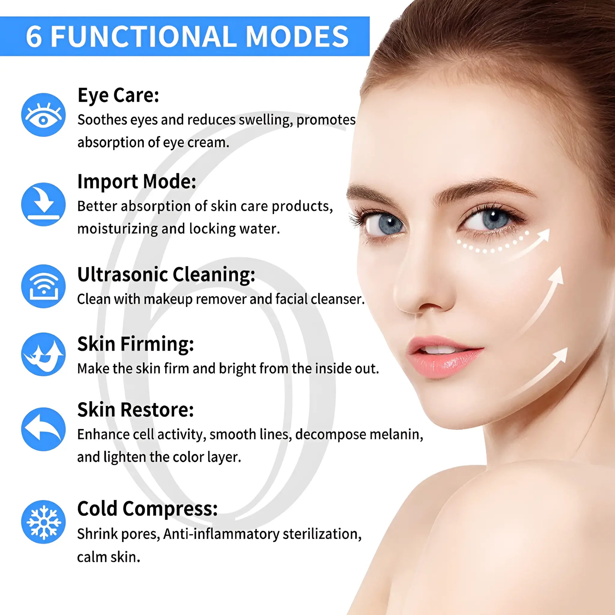 Facial Massager - EMS RF Beauty Instrument - Face Lifting Machine - Sonic Vibration Machine