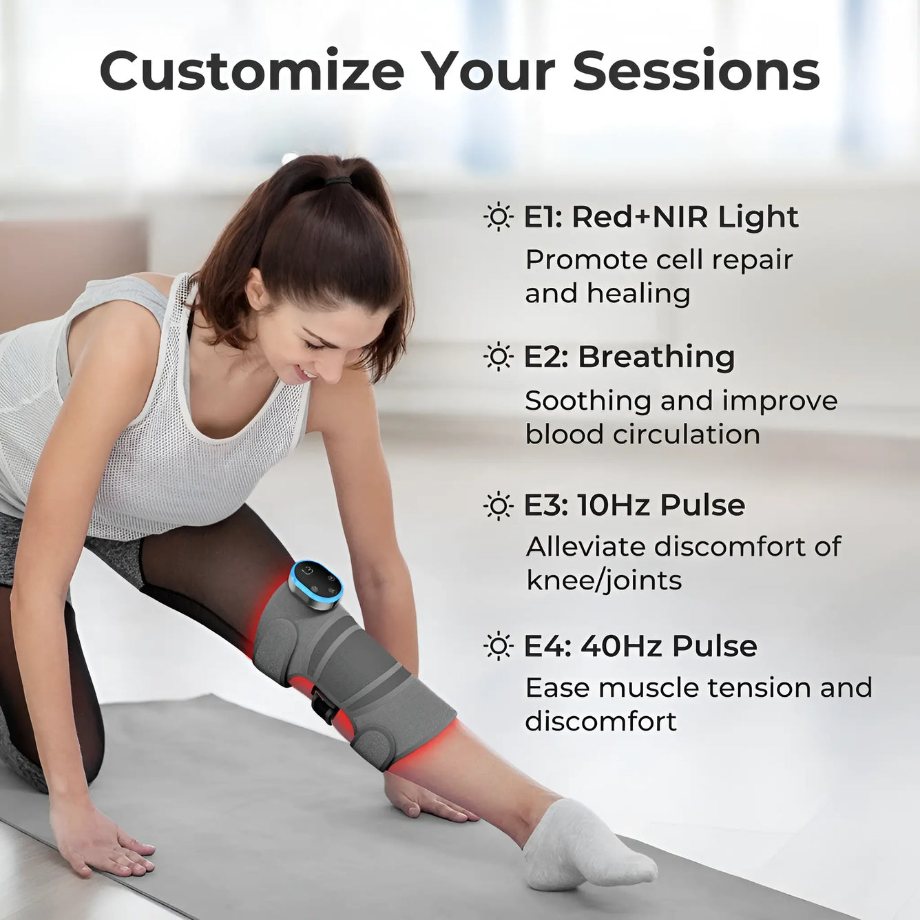 Infrared Knee Massager with Heating and Vibration for Knee Pain and Arthritis