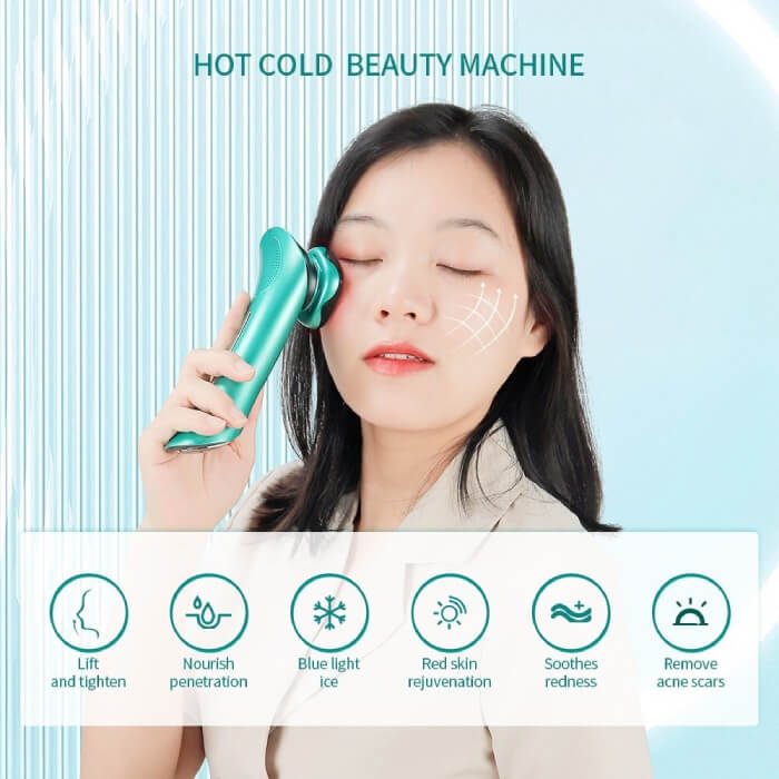 Vibrating Facial Massager With Red Light Therapy
