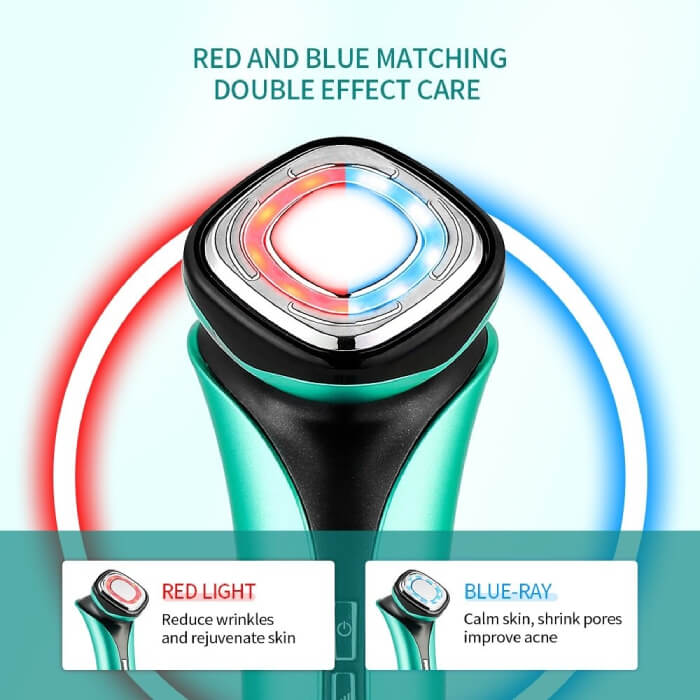 Vibrating Facial Massager With Red Light Therapy