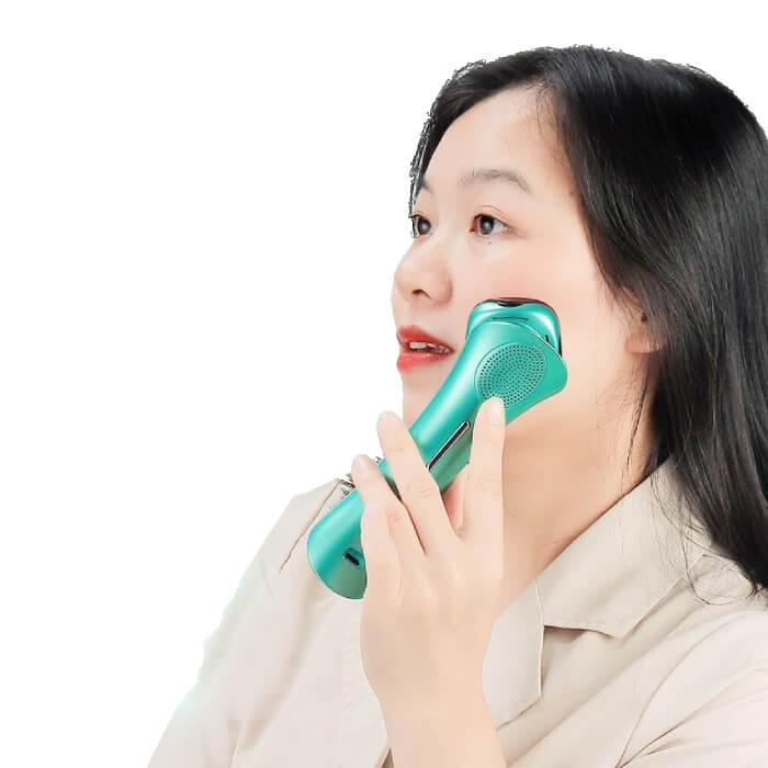 Vibrating Facial Massager With Red Light Therapy